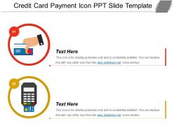 Credit card payment icon ppt slide template