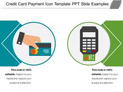 Credit card payment icon template ppt slide examples