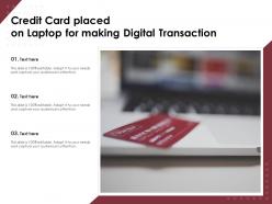Credit card placed on laptop for making digital transaction