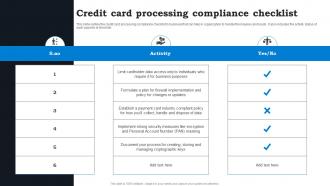 Credit Card Processing Compliance Checklist