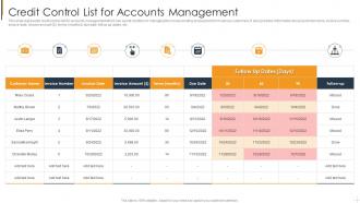 Credit Control List For Accounts Management