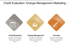 Credit evaluation change management marketing techniques investments opportunities