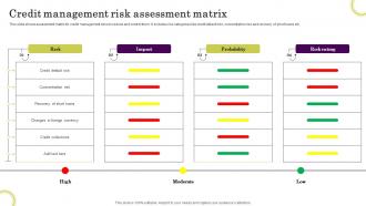 Credit Management Risk Assessment Matrix