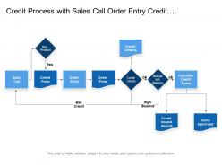 Credit process with sales call order entry credit criteria and issued reports