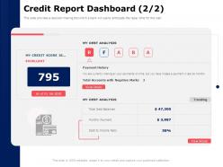 Credit Report Dashboard Analysis Ppt Powerpoint Presentation Model Portfolio