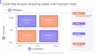 Credit Risk Analysis Mapping Matrix With Payment Habit