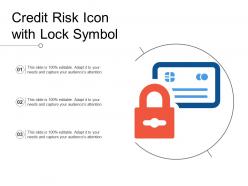 Credit risk icon with lock symbol