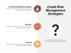 Credit risk management strategies ppt powerpoint presentation icon slides cpb