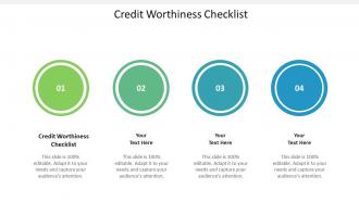 Credit worthiness checklist ppt powerpoint presentation slides graphics cpb