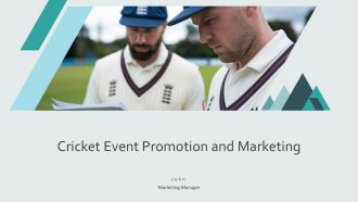 Cricket Event Promotion And Marketing PPT Template AT