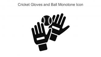 Cricket Gloves And Ball Monotone Icon In Powerpoint Pptx Png And Editable Eps Format