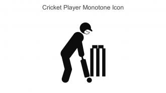 Cricket Player Monotone Icon In Powerpoint Pptx Png And Editable Eps Format