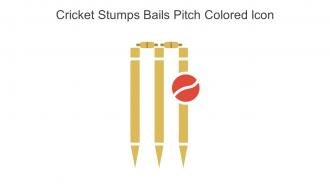 Cricket Stumps Bails Pitch Colored Icon In Powerpoint Pptx Png And Editable Eps Format