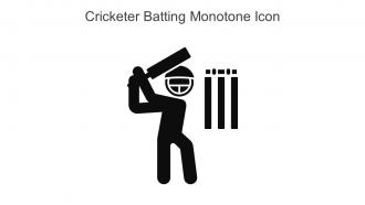 Cricketer Batting Monotone Icon In Powerpoint Pptx Png And Editable Eps Format