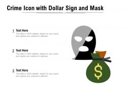 Crime icon with dollar sign and mask