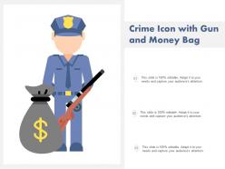 Crime icon with gun and money bag