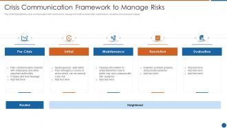 Crisis communication framework to manage risks