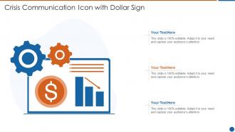 Crisis communication icon with dollar sign