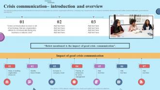 Crisis Communication Introduction And Overview Establishing Effective Stakeholder
