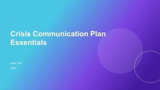 Crisis Communication Plan Essentials PPT Presentation AT