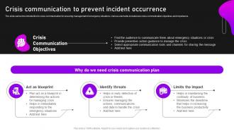 Crisis Communication To Prevent Incident Crisis Communication And Management