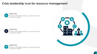Crisis Leadership Icon For Resource Management