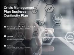 Crisis management plan business continuity plan ppt powerpoint file brochure cpb