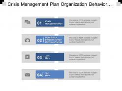 Crisis management plan organization behaviour human decision processes cpb