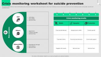 Crisis Monitoring Worksheet For Suicide Prevention