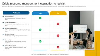 Crisis Resource Management Evaluation Checklist