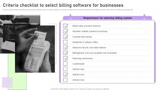 Criteria Checklist To Select Billing Software For Businesses Streamlining Customer Support