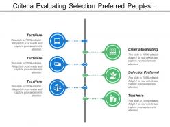 Criteria evaluating evaluation selection preferred peoples systems