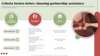 Criteria Factors Before Choosing Partnership Assistance