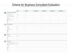 Criteria For Business Consultant Evaluation