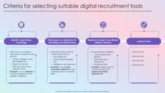 Criteria For Selecting Suitable Digital Effective Guide To Build Strong Digital Recruitment