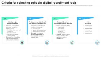 Criteria For Selecting Suitable Digital Recruitment Tools Recruitment Technology