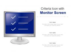 Criteria icon with monitor screen