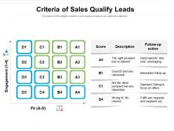 Criteria of sales qualify leads