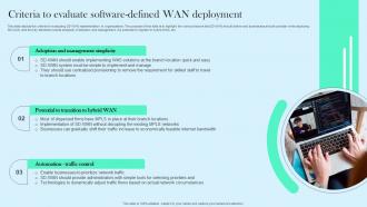 Criteria To Evaluate Software Defined WAN Deployment Cloud WAN
