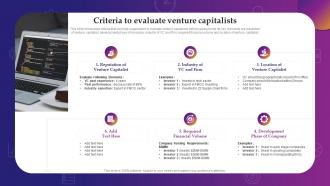 Criteria To Evaluate Venture Capitalists Evaluating Debt And Equity