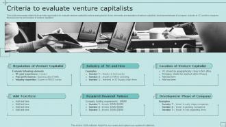 Criteria To Evaluate Venture Capitalists Strategic Fundraising Plan