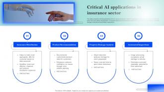 Critical Ai Applications In Insurance Sector
