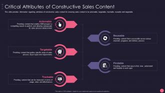 Critical Attributes Of Constructive Sales B2B Account Marketing Strategies Playbook
