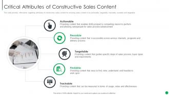 Critical Attributes Of Constructive Sales Content B2b Sales Management Playbook