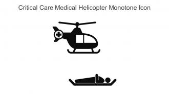Critical Care Medical Helicopter Monotone Icon In Powerpoint Pptx Png And Editable Eps Format
