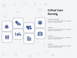 Critical care nursing ppt powerpoint presentation infographic template summary