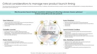 Critical Considerations To Manage New Product Launch Timing Devising Essential Business Strategy