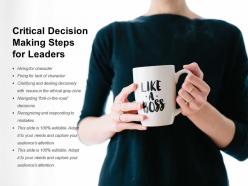 Critical decision making steps for leaders