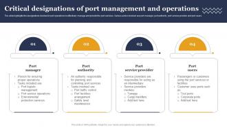 Critical Designations Of Port Management And Operations