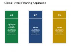 Critical event planning application ppt powerpoint presentation styles backgrounds cpb